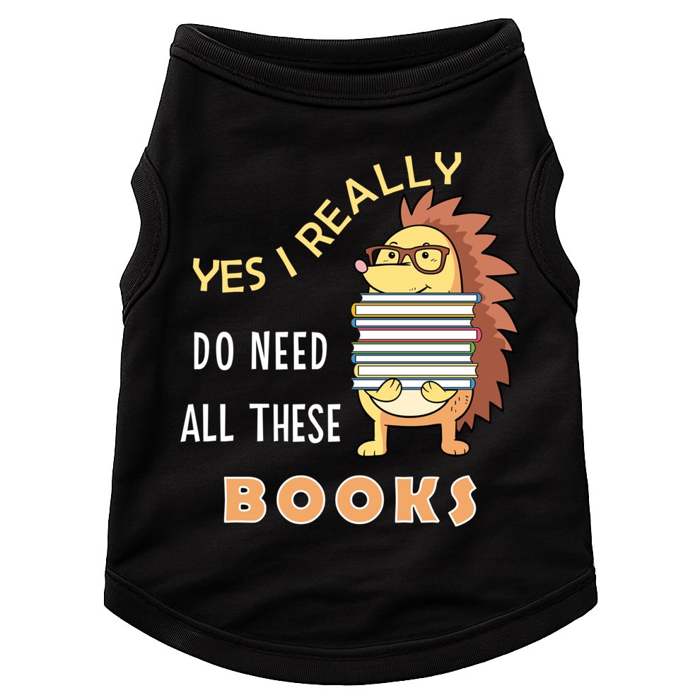 Hedgehog Book Lovers Funny Reading Books Library Literacy Cool Gift Doggie Tank