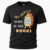 Hedgehog Book Lovers Funny Reading Books Library Literacy Cool Gift Cooling Performance Crew T-Shirt