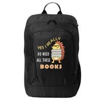 Hedgehog Book Lovers Funny Reading Books Library Literacy Cool Gift City Backpack