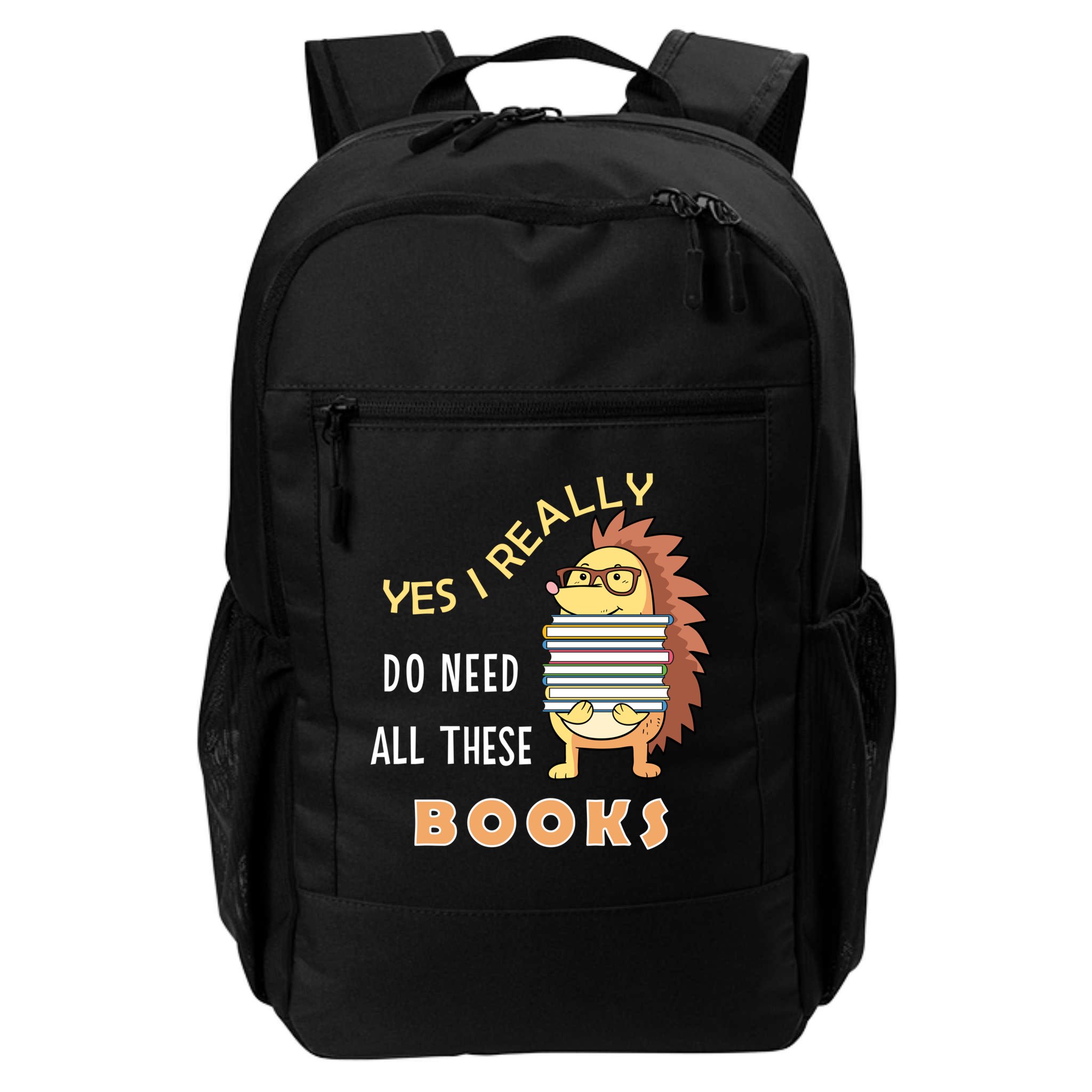 Hedgehog Book Lovers Funny Reading Books Library Literacy Cool Gift Backpack