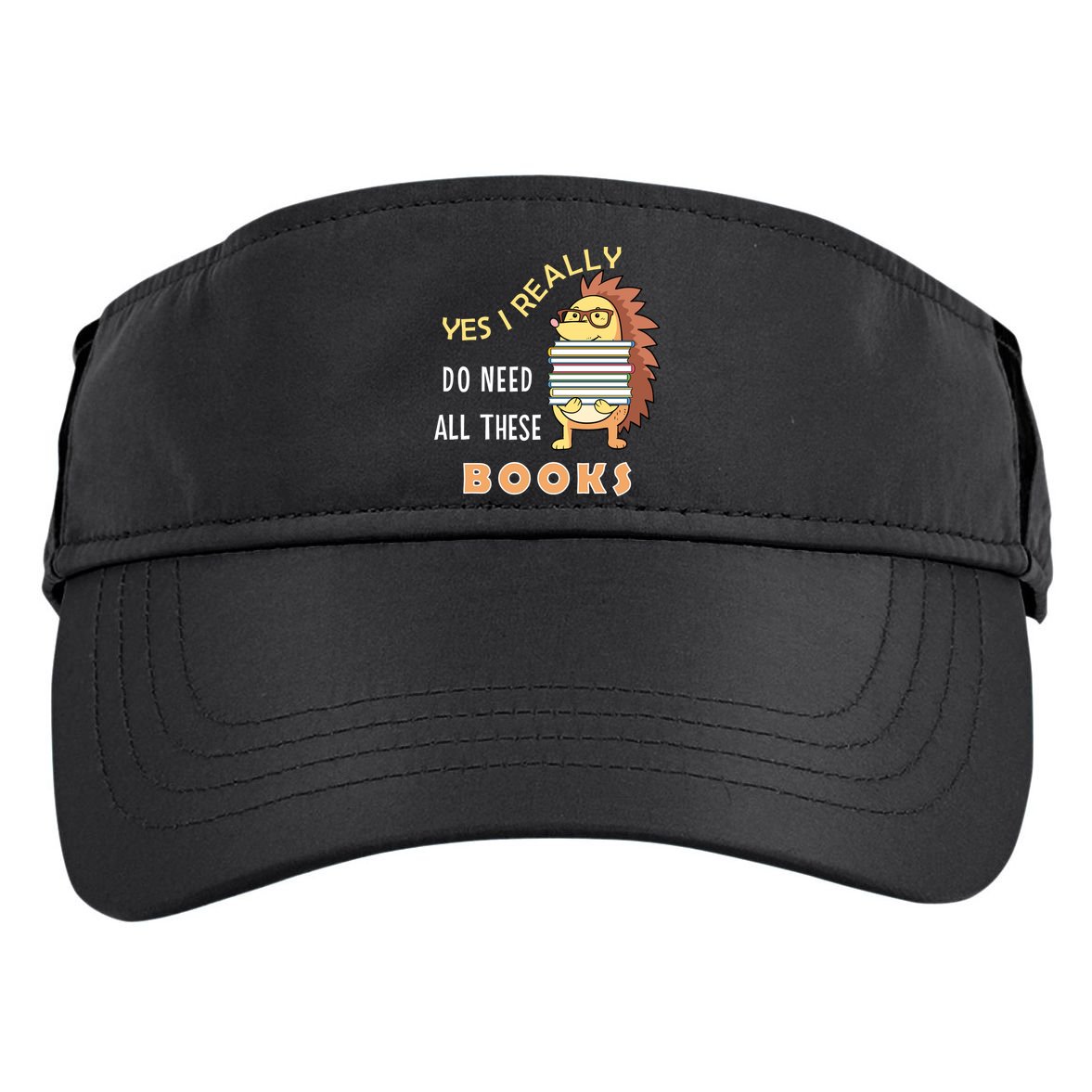 Hedgehog Book Lovers Funny Reading Books Library Literacy Cool Gift Adult Drive Performance Visor