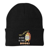 Hedgehog Book Lovers Funny Reading Books Library Literacy Cool Gift Beanie