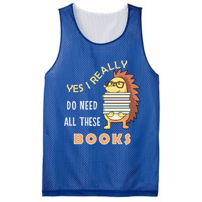 Hedgehog Book Lovers Funny Reading Books Library Literacy Cool Gift Mesh Reversible Basketball Jersey Tank