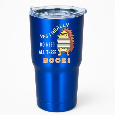 Hedgehog Book Lovers Funny Reading Books Library Literacy Cool Gift Tumbler