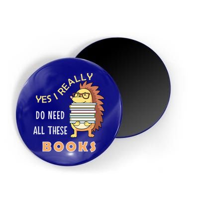 Hedgehog Book Lovers Funny Reading Books Library Literacy Cool Gift Magnet