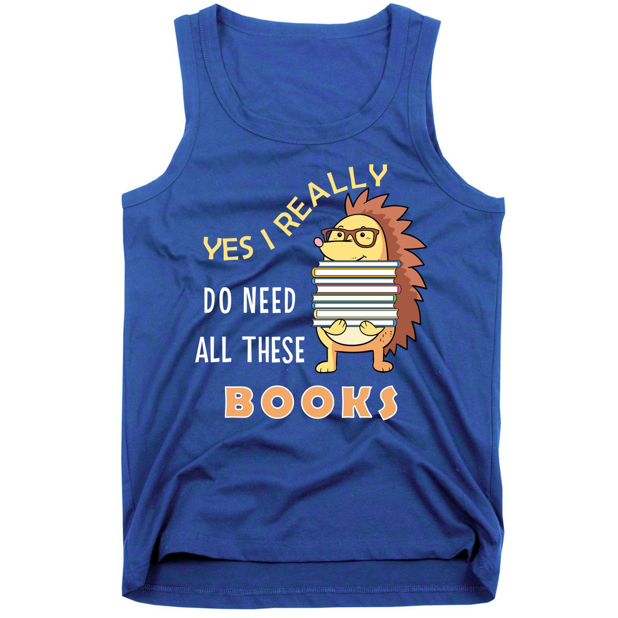 Hedgehog Book Lovers Funny Reading Books Library Literacy Cool Gift Tank Top