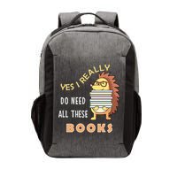 Hedgehog Book Lovers Funny Reading Books Library Literacy Cool Gift Vector Backpack