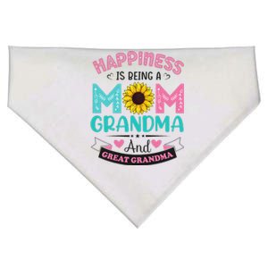 Happiness Being Mom Grandma Great Grandma Mothers Day USA-Made Doggie Bandana