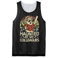 Haunted By My Colleagues Women Teacher Halloween Ghost Funny Mesh Reversible Basketball Jersey Tank