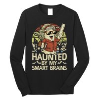 Haunted By My Smart Brains Halloween Teacher Ghost Women Long Sleeve Shirt