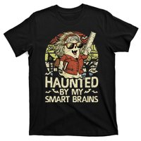 Haunted By My Smart Brains Halloween Teacher Ghost Women T-Shirt