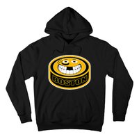 Hockey Boston Mass. Funny Puck Smile Face Hoodie