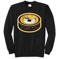 Hockey Boston Mass. Funny Puck Smile Face Sweatshirt