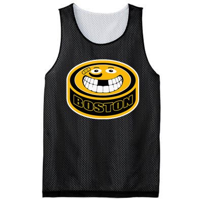 Hockey Boston Mass. Funny Puck Smile Face Mesh Reversible Basketball Jersey Tank