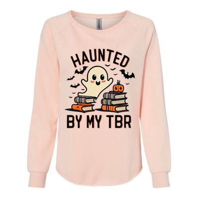 Haunted By My Tbr Boo Halloween Book Womens California Wash Sweatshirt