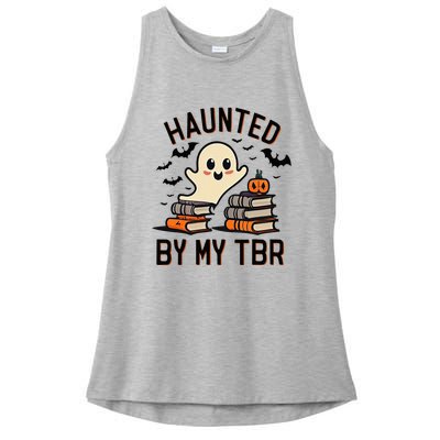 Haunted By My Tbr Boo Halloween Book Ladies PosiCharge Tri-Blend Wicking Tank