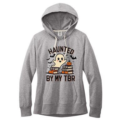 Haunted By My Tbr Boo Halloween Book Women's Fleece Hoodie