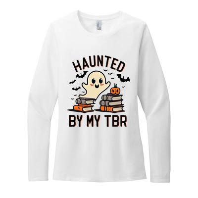 Haunted By My Tbr Boo Halloween Book Womens CVC Long Sleeve Shirt