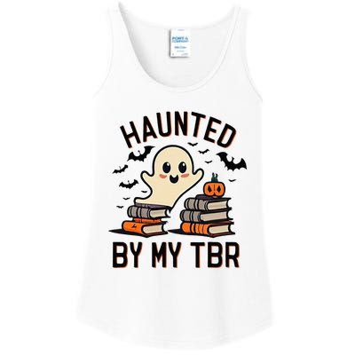 Haunted By My Tbr Boo Halloween Book Ladies Essential Tank