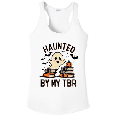 Haunted By My Tbr Boo Halloween Book Ladies PosiCharge Competitor Racerback Tank