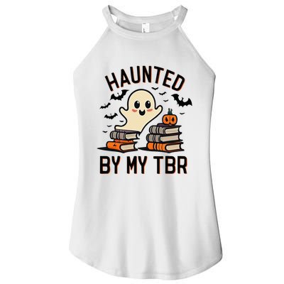 Haunted By My Tbr Boo Halloween Book Women’s Perfect Tri Rocker Tank