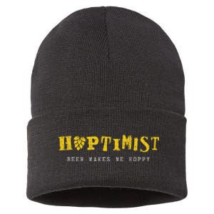 Hoptimist Beer Makes Me Hoppy Sustainable Knit Beanie