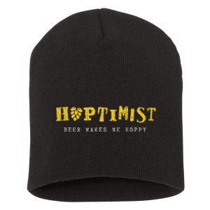 Hoptimist Beer Makes Me Hoppy Short Acrylic Beanie