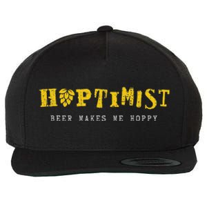 Hoptimist Beer Makes Me Hoppy Wool Snapback Cap