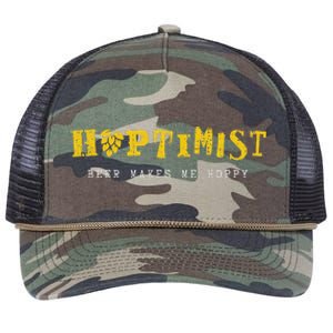 Hoptimist Beer Makes Me Hoppy Retro Rope Trucker Hat Cap