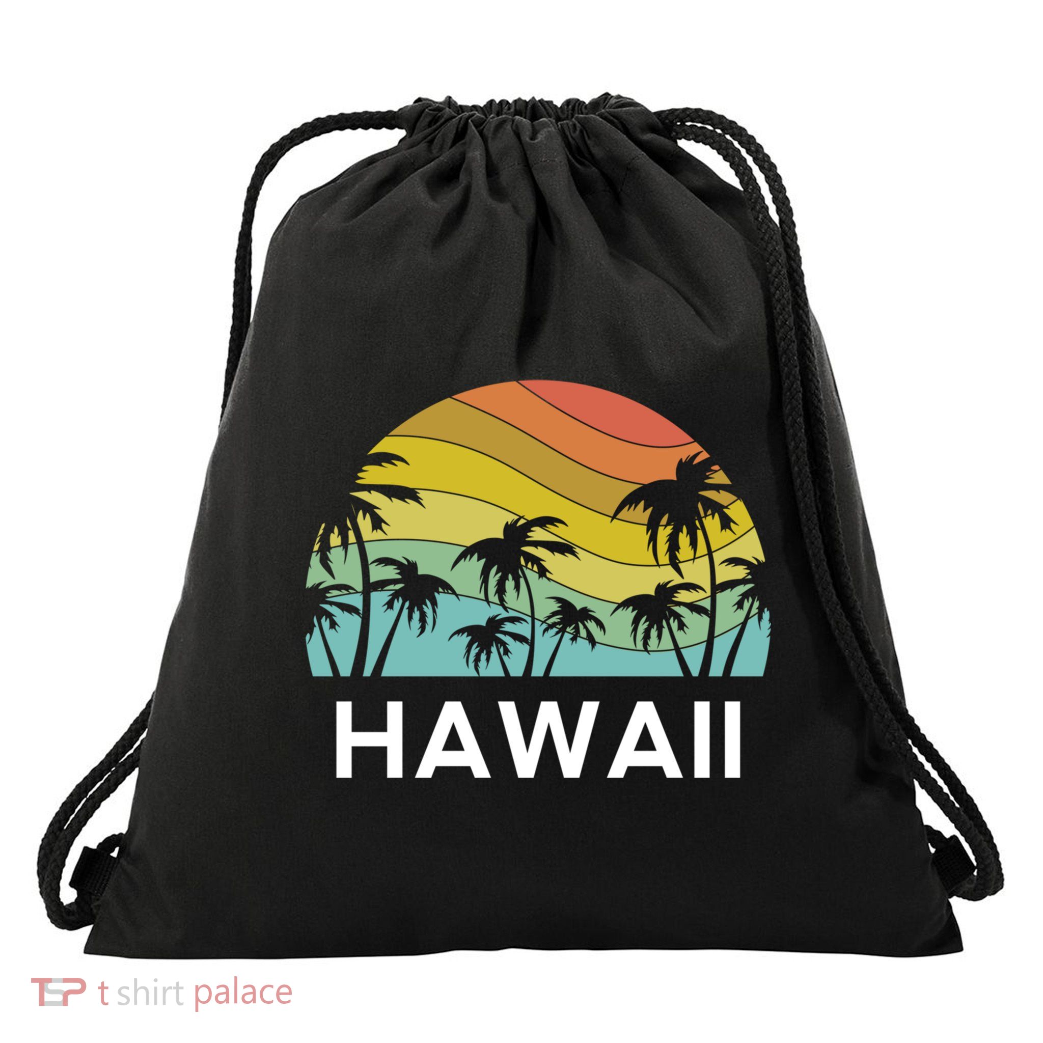 Hawaii Beach Maui Retro Hawaiian Surf Big Island Party Aloha Gift Drawstring Bag