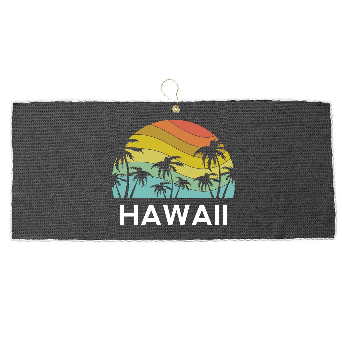 Hawaii Beach Maui Retro Hawaiian Surf Big Island Party Aloha Gift Large Microfiber Waffle Golf Towel