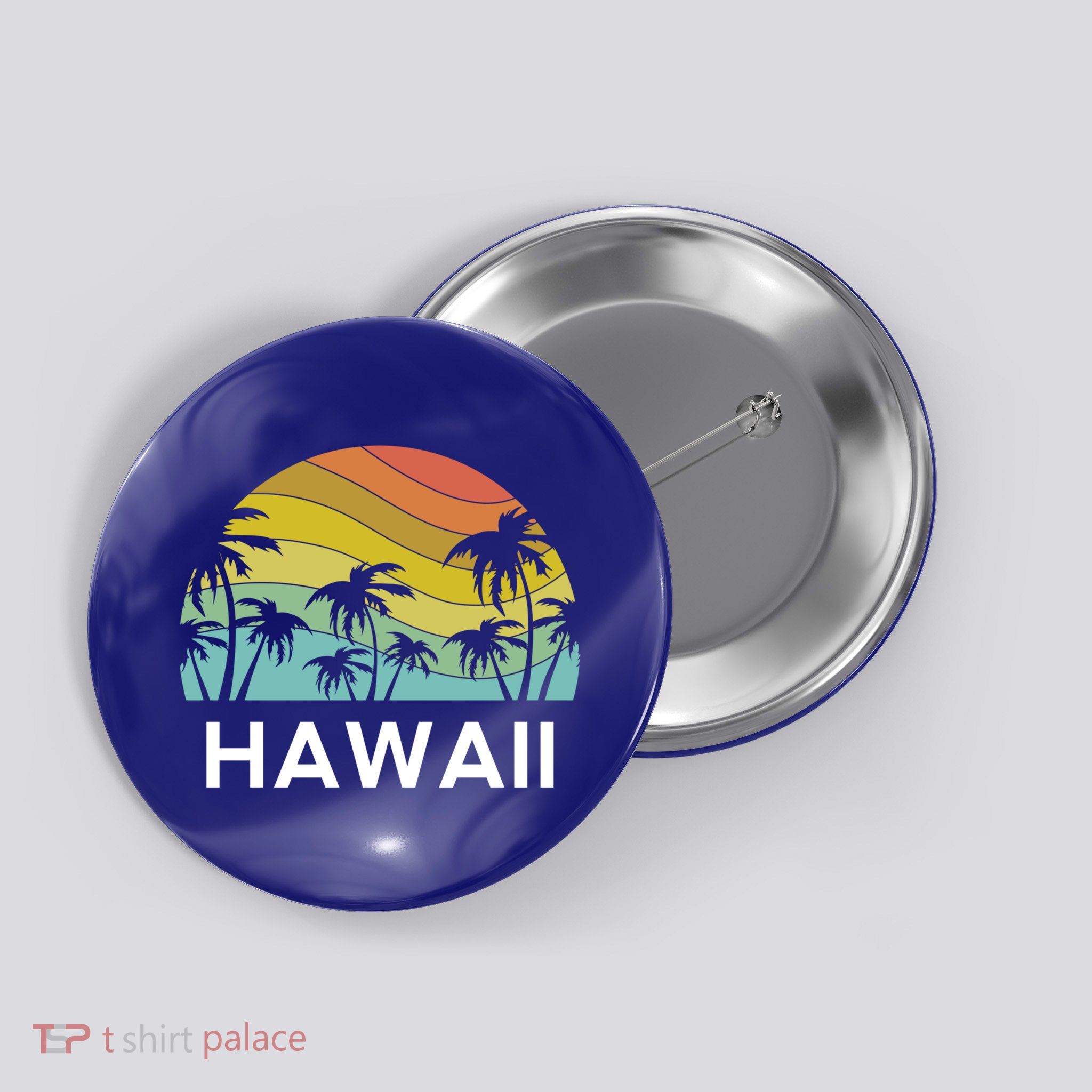 Hawaii Beach Maui Retro Hawaiian Surf Big Island Party Aloha Gift Button