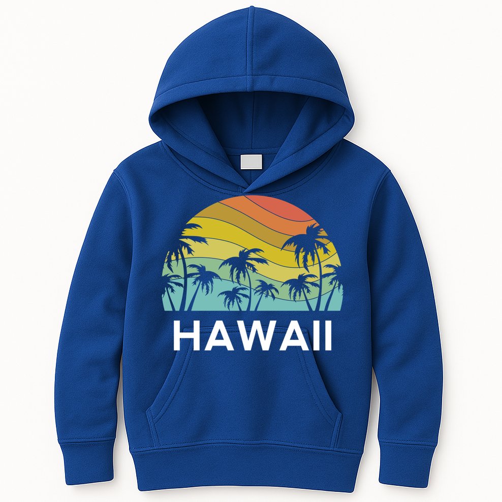 Hawaii Beach Maui Retro Hawaiian Surf Big Island Party Aloha Gift Kids Hoodie