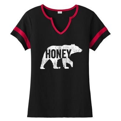 Honey Bear Matching Family Camping Bear Funny Honey Ladies Halftime Notch Neck Tee