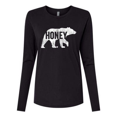 Honey Bear Matching Family Camping Bear Funny Honey Womens Cotton Relaxed Long Sleeve T-Shirt