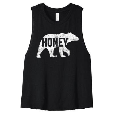 Honey Bear Matching Family Camping Bear Funny Honey Women's Racerback Cropped Tank