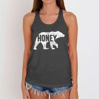 Honey Bear Matching Family Camping Bear Funny Honey Women's Knotted Racerback Tank