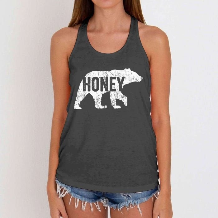 Honey Bear Matching Family Camping Bear Funny Honey Women's Knotted Racerback Tank