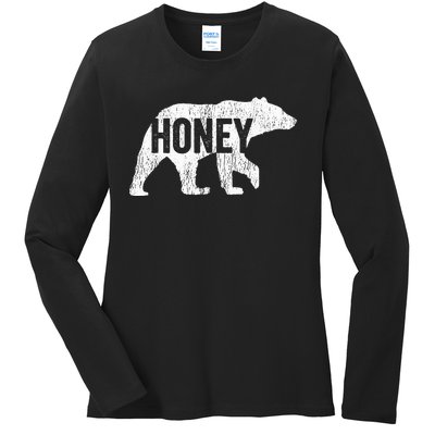 Honey Bear Matching Family Camping Bear Funny Honey Ladies Long Sleeve Shirt