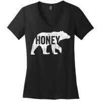 Honey Bear Matching Family Camping Bear Funny Honey Women's V-Neck T-Shirt