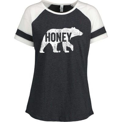 Honey Bear Matching Family Camping Bear Funny Honey Enza Ladies Jersey Colorblock Tee