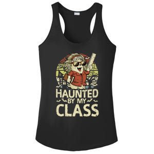 Haunted By My Class Funny Women Ghost Halloween Teacher Ladies PosiCharge Competitor Racerback Tank