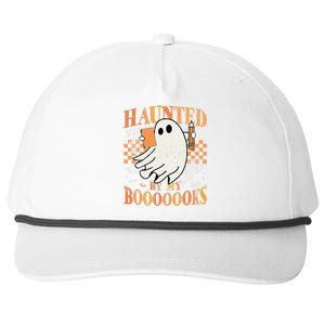 Haunted By My Books Ghost Halloween Teacher Librarian Snapback Five-Panel Rope Hat