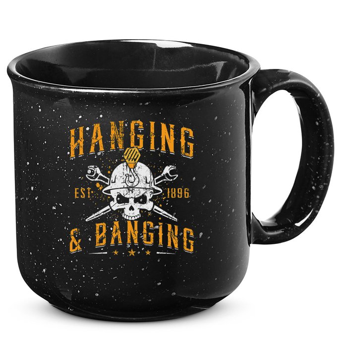 Hanging & Banging Metalworking Blacksmith Power Ironworker 15oz Campfire Ceramic Mug