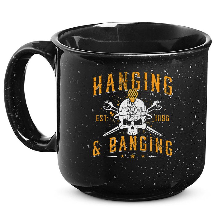 Hanging & Banging Metalworking Blacksmith Power Ironworker 15oz Campfire Ceramic Mug