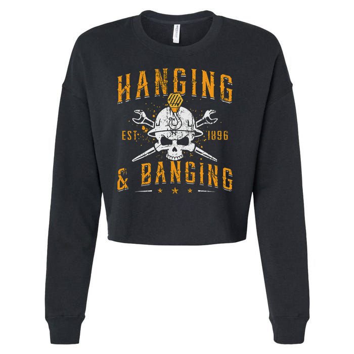 Hanging & Banging Metalworking Blacksmith Power Ironworker Cropped Pullover Crew