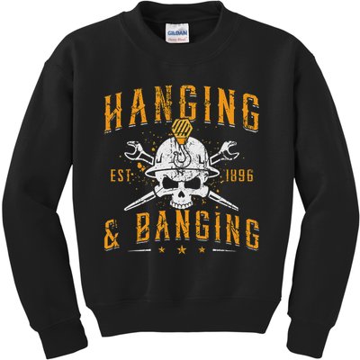 Hanging & Banging Metalworking Blacksmith Power Ironworker Kids Sweatshirt