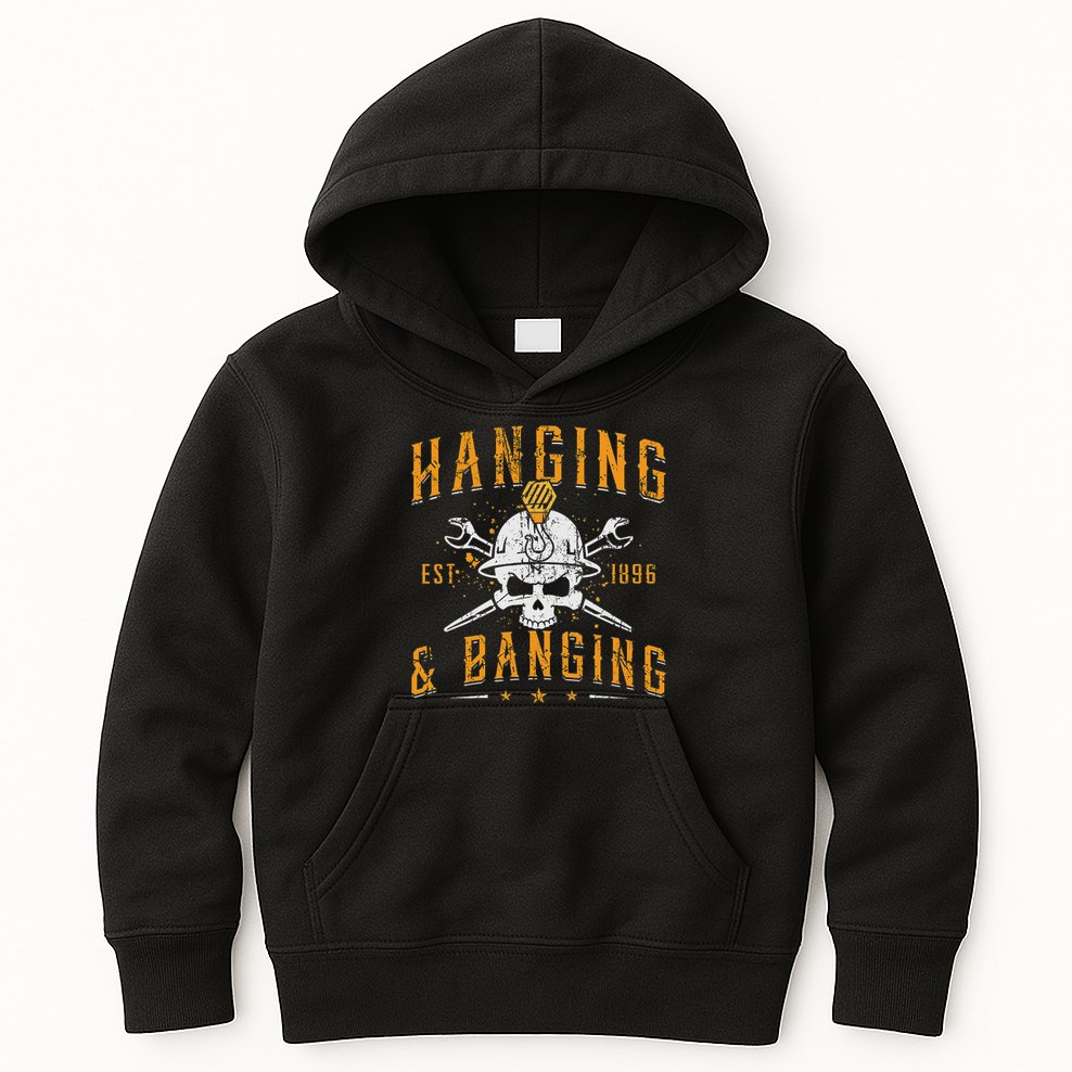 Hanging & Banging Metalworking Blacksmith Power Ironworker Kids Hoodie