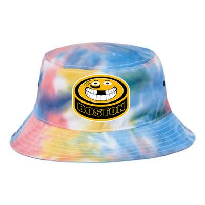 Hockey Boston Mass. Puck Smile Face Gift Tie Dye Newport Bucket Hat