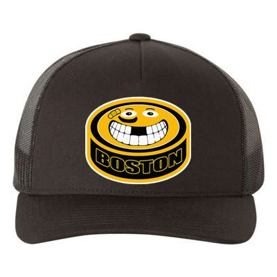 Hockey Boston Mass. Puck Smile Face Gift Yupoong Adult 5-Panel Trucker Hat